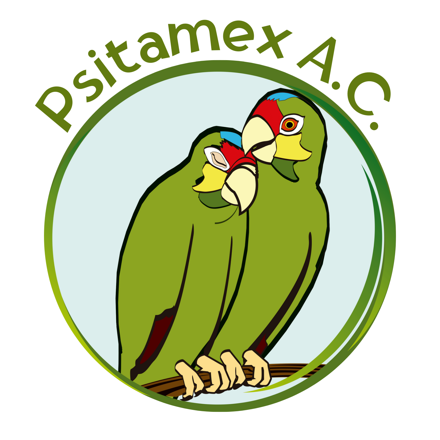Logo  von https://psitamex.org/ : Zwei Papageien
